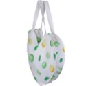 Lemon and limes yellow green watercolor fruits with citrus leaves Pattern Giant Heart Shaped Tote View3