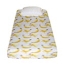 Yellow Banana and peels pattern with polygon retro style Fitted Sheet (Single Size) View1