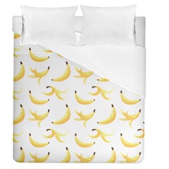 Yellow Banana And Peels Pattern With Polygon Retro Style Duvet Cover (queen Size) by genx