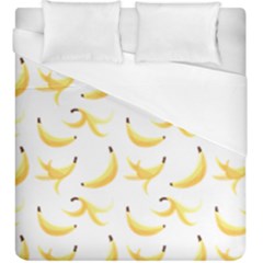 Yellow Banana And Peels Pattern With Polygon Retro Style Duvet Cover (king Size) by genx