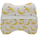 Yellow Banana and peels pattern with polygon retro style Velour Head Support Cushion View2