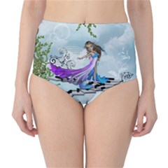 Cute Fairy Dancing On A Piano Classic High-waist Bikini Bottoms by FantasyWorld7