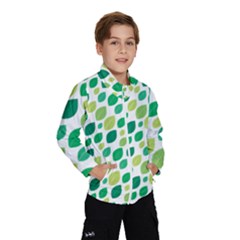 Leaves Green Modern Pattern Naive Retro Leaf Organic Kids  Windbreaker by genx