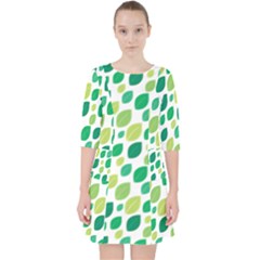 Leaves Green Modern Pattern Naive Retro Leaf Organic Pocket Dress by genx