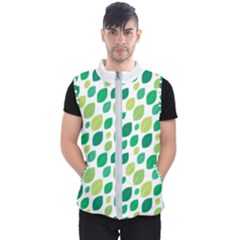 Leaves Green Modern Pattern Naive Retro Leaf Organic Men s Puffer Vest by genx