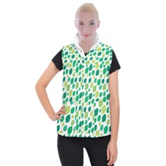 Leaves Green Modern Pattern Naive Retro Leaf Organic Women s Button Up Vest by genx