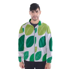 Leaves Green Modern Pattern Naive Retro Leaf Organic Men s Windbreaker by genx