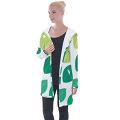 Leaves Green Modern Pattern Naive Retro Leaf Organic Longline Hooded Cardigan by genx