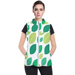 Leaves Green Modern Pattern Naive Retro Leaf Organic Women s Puffer Vest by genx