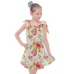 Water Color Flowers Kids  Tie Up Tunic Dress by PookieCatShop