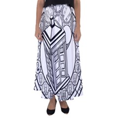 Bad Wolf Tardis Art Drawing Doctor Who Flared Maxi Skirt by Sudhe