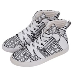 Bad Wolf Tardis Art Drawing Doctor Who Men s Hi-top Skate Sneakers by Sudhe