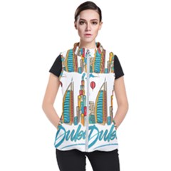 Burj Khalifa Skyline Clip Art Drawing Comic World Women s Puffer Vest by Sudhe