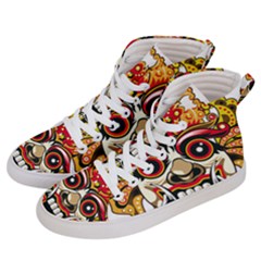 Bali Barong Mask Euclidean Vector Chiefs Face Women s Hi-top Skate Sneakers by Sudhe