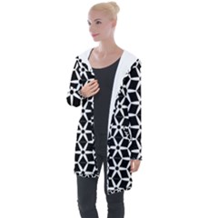 No Interruptions - Geometric Design Longline Hooded Cardigan by WensdaiAmbrose