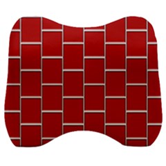 Red Illustrations Background Velour Head Support Cushion by Pakrebo