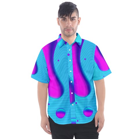 Liquid Abstract Modern Design Men s Short Sleeve Shirt by Pakrebo