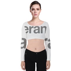 Theranos Logo Velvet Long Sleeve Crop Top by milliahood