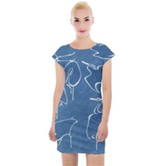 Katsushika Hokusai, Egrets From Quick Lessons In Simplified Drawing Cap Sleeve Bodycon Dress by Valentinaart