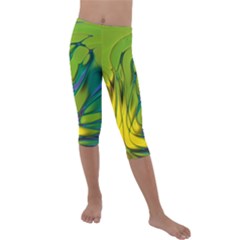 Abstract Pattern Lines Wave Kids  Lightweight Velour Capri Leggings  by HermanTelo