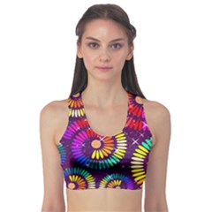 Abstract Background Spiral Colorful Sports Bra by HermanTelo