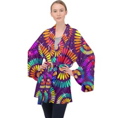 Abstract Background Spiral Colorful Velvet Kimono Robe by HermanTelo