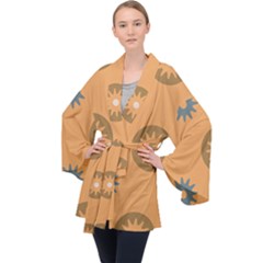 Flowers Screws Rounds Circle Velvet Kimono Robe by HermanTelo