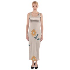 Flowers Continuous Pattern Nature Fitted Maxi Dress by HermanTelo