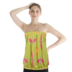 Dragonfly Sun Flower Seamlessly Strapless Top by HermanTelo