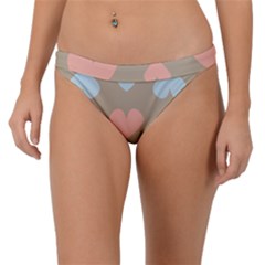 Hearts Heart Love Romantic Brown Band Bikini Bottom by HermanTelo