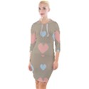 Hearts Heart Love Romantic Brown Quarter Sleeve Hood Bodycon Dress View1