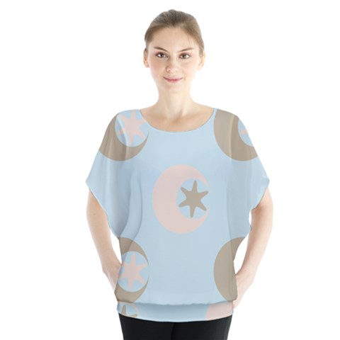 Moon Star Air Heaven Batwing Chiffon Blouse by HermanTelo