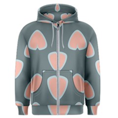 Hearts Love Blue Pink Green Men s Zipper Hoodie by HermanTelo