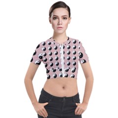 Yin Yang Pattern Short Sleeve Cropped Jacket by Valentinaart