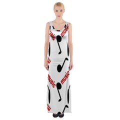 Music Letters Word Headphones Note Maxi Thigh Split Dress by HermanTelo