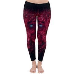 Monster Red Eyes Aggressive Fangs Ghost Classic Winter Leggings by HermanTelo