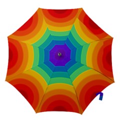 Rainbow Background Colorful Hook Handle Umbrellas (medium) by HermanTelo