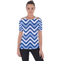 Waves Wavy Lines Shoulder Cut Out Short Sleeve Top View1