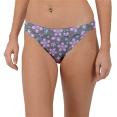 Seamless Pattern Flowers Pink Band Bikini Bottom by HermanTelo