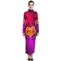 Flame Heart Smoke Love Fire Turtleneck Maxi Dress View1