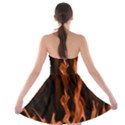 Smoke Flame Abstract Orange Red Strapless Bra Top Dress View2