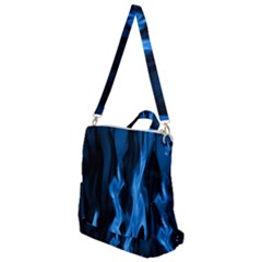 Smoke Flame Abstract Blue Crossbody Backpack by HermanTelo