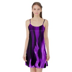 Smoke Flame Abstract Purple Satin Night Slip by HermanTelo