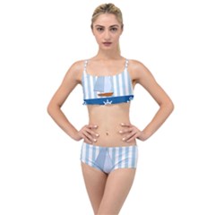 Yacht Boat Nautical Ship Layered Top Bikini Set by HermanTelo