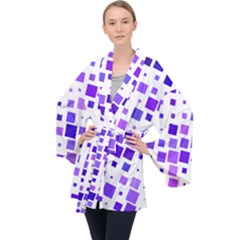 Square Purple Angular Sizes Velvet Kimono Robe by HermanTelo