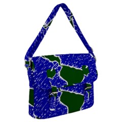 Globe Drawing Earth Ocean Buckle Messenger Bag by HermanTelo