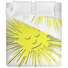 Smilie Sun Emoticon Yellow Cheeky Duvet Cover Double Side (california King Size) by HermanTelo