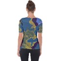 Map Geography World Shoulder Cut Out Short Sleeve Top View2