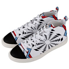 Star Illusion Mandala Men s Mid-top Canvas Sneakers by HermanTelo