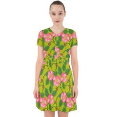 Roses Flowers Pattern Bud Pink Adorable In Chiffon Dress by HermanTelo